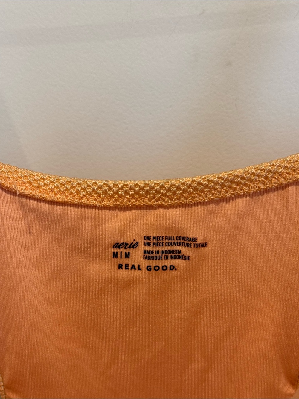 Aerie Real Good Peach Textured Cutout One Piece Swimsuit Size Medium - Picture 3 of 4